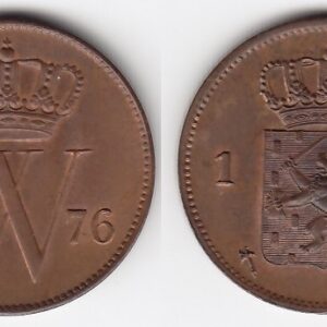 1 cent 1875 groot FR+