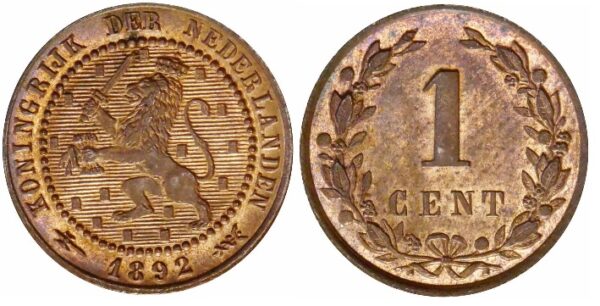 1 cent 1892-1900 wilhelmina58