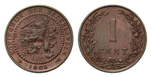 1 cent 1901-B-1907 wilhelmina36
