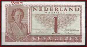 1 gulden  P07-1a  1949  AUNC