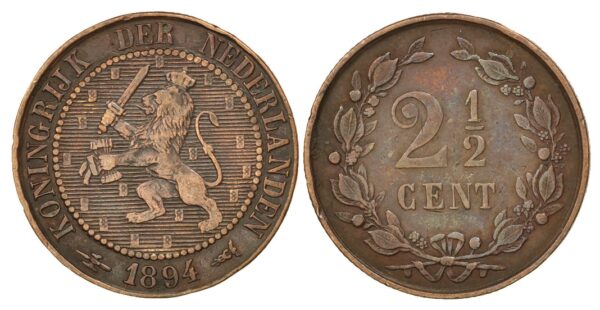 2 1-2 cent 1890 willem III3