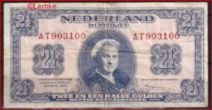 2 1/2 gulden P15-1b 1945 FR/ZFR