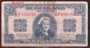 2 1/2 gulden P15-1e 1945 Fr