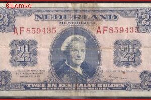 2 1/2 gulden P15-1e 1945 Fr