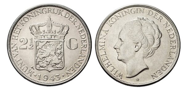 2 1-2 gulden wilhelmina 1943