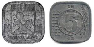 5 cent 1942 PR/XF- zink
