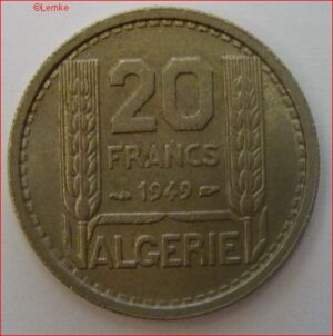20 Francs 1949  KM 91  XF+