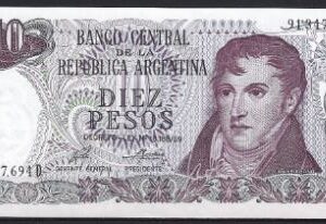 10 pesos 1973  P 295  UNC