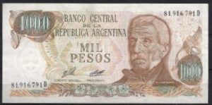 1000 pesos 1977-82 P 304-b PR/XF