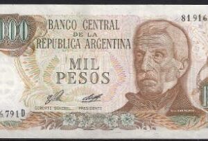 1000 pesos 1977-82  P 304-b   PR/XF