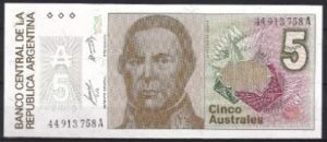 5 australes 1985 P 324-a UNC