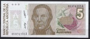 5 australes 1985 P 324-b UNC