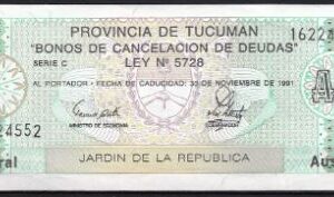 1 Austral 1985 Prov. de Tucuman  P S2703  UNC