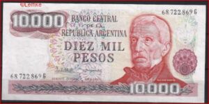 10.000 Pesos 1976-83 P 306-b PR/XF-