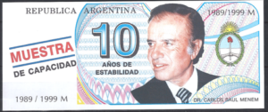 10 Anos de Estabilidad 1989-99  Dr. Menem  UNC