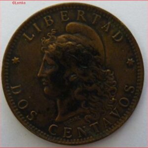 2 Centavos 1891 KM 33 PR/XF