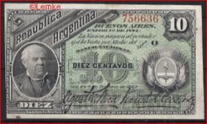 10 Centavos 1884  P 6(3)  ZFR+