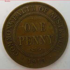 One Penny 1913 KM 23 ZFR+