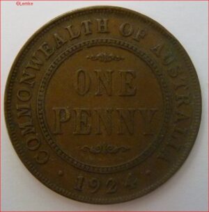 One Penny 1924  KM 23  PR/XF