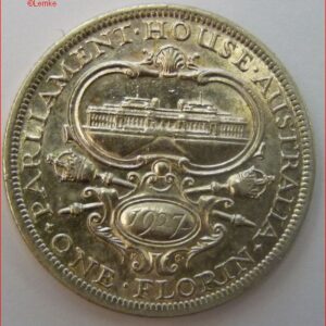 One Florin 1927 KM 31 UNC Zilver