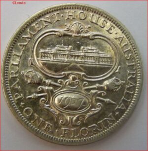 One Florin 1927  KM 31  UNC  Zilver