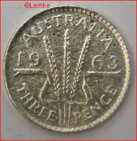 3 Pence 1963 KM 57 XF