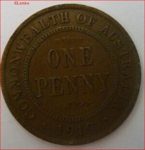 One Penny 1919  KM 23  UNC-