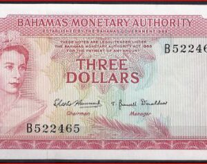 3 Dollars 1968  P 28-a  UNC