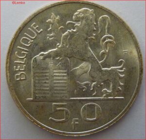 50 Frank 1948  KM 137  UNC  Zilver