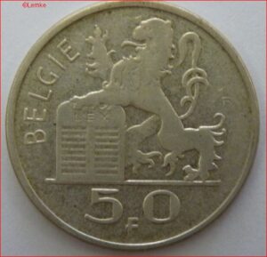 50 Frank 1951  KM 137  PR/XF-  Zilver