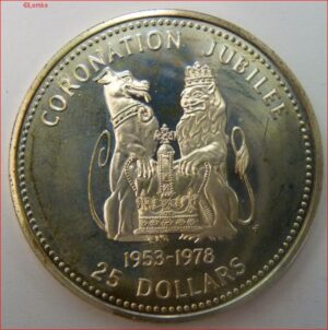 25 Dollars 1978  KM 54  UNC-  Zilver