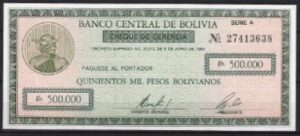 500.000 pesos bolivianos 1984 P 189 UNC
