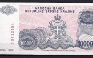 100.000 dinara  P R-22  1993  UNC