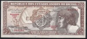 5 cruzeiros 1962 P 166-b UNC