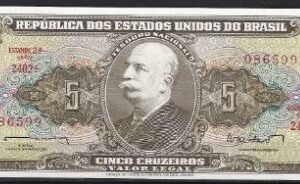 5 cruzeiros 1962  P 176-a  UNC