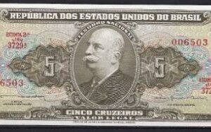 5 cruzeiros 1964 P 176-c UNC