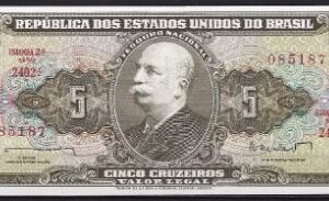 5 cruzeiros 1964 P 176-b UNC