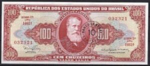 100 cruzeiros 1966 P 185-a UNC