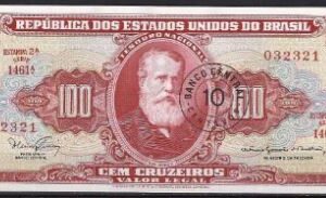 100 cruzeiros 1966  P 185-a  UNC