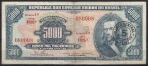 5.000 cruzeiros 1966  P 188-b  ZFR