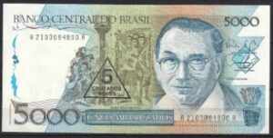 5 cruzados novos 1989 P 217-a UNC