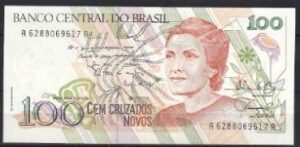 100 cruzados novos 1989 P 220-a UNC