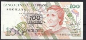 100 cruzeiros 1990  P 224-b  UNC