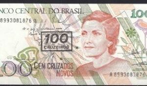 100 cruzeiros 1990  P 224-b  UNC
