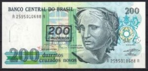 200 cruzeiros 1990 P 225-b UNC