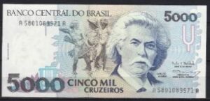 5000 cruzeiros 1993 P 232-c UNC