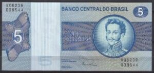 5 Cruzeiros 1973  P 192-d  UNC