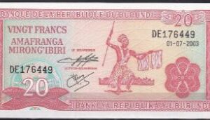 20 Francs 1-7-2003  P 27-d  UNC