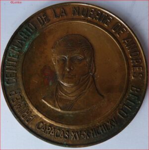 Medal Primer Centenario Andres Bello, Caracas 1915