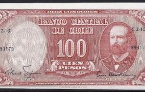 100 pesos 1961  P 127-b  UNC
